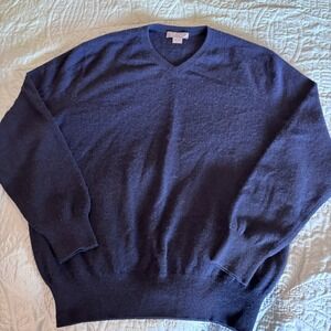 Daniel Cremieux Men's Cashmere Navy Sweater Sig. Collection , Lg, Preppy, Casual